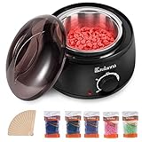 YAOJU Wachswärmer Wax Warmer Wachs Haarentfernung Elektrischer Wachs Haarentfernung Set Enthaaren Wachsgert Waxheater Waxing Kit mit 5X100g Wachsperlen,30 Holzspateln Haarentfernung Schmerzfrei