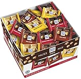 RITTER SPORT mini Nuss Mix Thekendisplay (1,1 kg), Vollmilch, Weiße & Dunkle Schokolade, mit ganzen Haselnüssen, knackige Tafelschokoladen, Großpackung