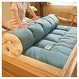 XOTAK Japanische Studentenwohnheim -Klappmatratze, 8 cm Verdickte Schlafmatte, Japanische Futon -Matratze, Roll Out Gästebett/Fog Blue/150X200Cm