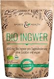 Ingwer Kapseln – BIO – 250 Kapseln - 600mg pro Tagesdosierung - Vegan - Frei von Zusatzstoffen – Ingwer Kapseln Hochdosiert