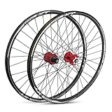 RUJIXU Mountainbike Radsatz 26 27,5 29 Scheibenbremse MTB Felgen Schnellspanner Fahrrad Rad abgedichtete Lagernabe 7 8 9 10 11 Kassette 2080g QR Farbe Fahrradfelge (Farbe: Rot, Größe: 29 Zoll)