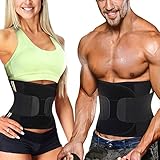 Bingrong Figurformend Bauchweggürtel Neopren Fitness Body Shaper Sport Fitnessgürtel Abnehmen Schwitzgürtel extra stark Sauna- & Schwitzeffekt Sanduhr Figurformer mit Klettverschluss, Grau, M