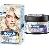 BLONDE Aufheller L101 Ultra Aufheller Silberblond Stufe 3 & Purple Mask 6 (150 ml), Anti-Gelbstich Effekt, neutralisiert Gelbtöne und pflegt aufgehelltes, gesträhntes&graues Haar, vegan&silikonfrei