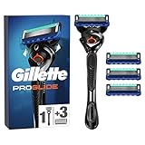 Gillette ProGlide Nassrasierer Herren, Rasierer + 4 Rasierklingen mit 5-fach Klinge, Geschenk Männer