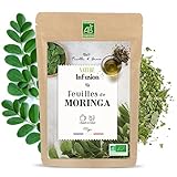 Feuille & Grain - Moringa Blätter für Kräutertee, Tee - Detox, Revitalisierung, Schlankheit, Wohlbefinden - Natürliche Ursprungsqualität - Wiederverschließbarer Zip-Beutel Großpackung 100g