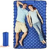 VISOOM Isomatte Camping 2 Personen, Luftmatratze Selbstaufblasend Outdoor Ultraleicht TPU Aufblasbare Matratze Auslaufsicher Wasserdicht mit Fußpresse Pumpe für Trekking Backpacking Strand(200X120X7)