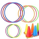 9 Stück Kunststoff Toss Ringe Set,Werfen Ringe aus Kunststoff,Ring-Set aus Kunststoff,Ringwurfspiel,Wurfringe,für Ring Toss Spiel,Drinnen Draußen Kinder Target Übungsspiele.