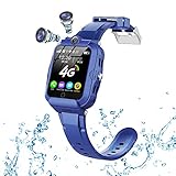 DDIOYIUR Kinder Smartwatch 4G GPS, Kinder Intelligente Uhr mit WiFi,SMS,Anruf, Sprach&Video Chat, Bluetooth,Wecker,Lehrplan, Schrittzähler, Smartwatches für Kinder