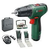 Bosch Home and Garden Akkuschrauber EasyDrill 1200 (2.0 Ah Akku, 12-Volt-System, Bohr- und Schraubendreher-Sets, im Softbag) - Amazon Edition, Grün