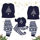 Schlafanzüge Weihnachten Familie Weihnachten Pyjama Set Schlafanzughose Pulli Rundhals Nachthemd Hausanzug Outfit Familie Christmas Pyjamas Hausanzug Fun-Nachtwäsche Pyjama Set für Familien