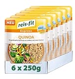 reis-fit Express Quinoa 6x250g, vegan & glutenfrei, leckerer Quinoa für Mikrowelle oder Pfanne