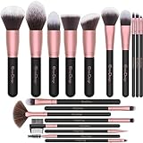 EmaxDesign Make up Pinsel 18 Pcs Professionelle Makeup Pinselset Premium Synthetische Pinsel Pulver Flüssige Creme Gesicht Lidschatten Kosmetikpinsel (Rose Golden)