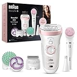 Braun Silk-épil 9 Beauty-Set, Epilierer Damen für Haarentfernung, FaceSpa Gesichtsepilierer, Aufsätze für Rasierer, Peeling, Reinigung Gesicht/Körper, Tasche, Geschenk Frau, 9-995, weiß/flamingo