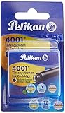 Pelikan 330803 Standard-Tintenpatronen 4001, 2 Etuis, in Blisterverpackung, brillant schwarz