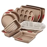 Rachael Ray Backformen-Set aus Stahl 10 Piece Cranberry Red