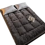 YFJBHDIAN Futon-Matratze Doppel Single Japanische Faltbare Bodenmatratze Schlafmatte, Faltbares Roll Up Tatami Isomatte Bett, Universal Comfort Mittlere Festigkeit, Grau, 90*200cm