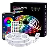 LED Strip 20M, COOLAPA Led Streifen RGB 5050, LED Stripes mit 40 Tasten IR-Fernbedienung APP Steuerbar Musikmodus, 12V 360 LEDs, Sync mit Musik, Beleuchtung von Haus, Party, Küche, 2 Rollen von 10m