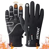 Fahrradhandschuhe männer Winter wasserdicht Fahrrad Handschuhe Herren Damen Touchscreen Handschuhe Outdoor Winddichte Trainingshandschuhe-vollfinger Cycling Sporthandschuhe mit Zip|Radsport Laufen