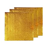 Yardwe 200pcs Pralinenverpackungen Quadratische Goldene Aluminiumfolie Süße Verpackungen Zuckerfolie Geschenkpapier für DIY-Bonbons Schokoladenhochzeitsgeburtstagsfeier Bevorzugt 20X20cm