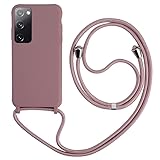 Keteen Handykette hülle für Samsung Galaxy S20 FE Handyhülle mit Band Slim Silikon S20 FE hülle mit Abnehmbar Kordel Stossfest Bumper Cover zum Umhängen Necklace Handyhülle für Samsung S20 FE-Pink