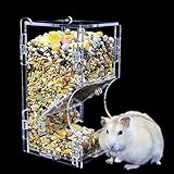 LEEWENYAN Automatischer Hamsterfutterautomat Acryl Hamsterfutterautomat, Futterspender Transparentes Acryl,Geeignet zum Füttern von Hamstern, Meerschweinchen,Mini-Igeln und Anderen Kleintieren