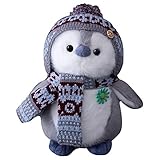 Uposao Pinguin Kuscheltier, 20CM Plüsch Süße Pinguin Cuddlekins Kuscheltier Plüschtier für Jungen Mädchen Babys Klein Pinguin Geschenke Spielzeug Stofftier Tier Kissen für Kinder,Grau