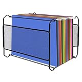 Belle Vous Schreibtisch Organizer Schwarz aus Metall (33,5 x 25,5 x 28 cm) A4 Hänge Stehsammler Metall Für ca.30 Dokumente, Ordner Organizer, Brieftasche, Papier Organizer, Unterlagen Aufbewahrung