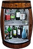 Bar Schränk LED. Weinregal Weinschrank XL. Fass Vintage deko Wohnzimmer. Minibar Gin Whisky Bier. Weinfass Stehtisch. Holzfass für Gläser und Flaschen. Wine Rack geschenkset. Bartisch mit Holz