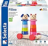 Selecta 62018 Filino, Nachziehspielzeug und Stapelspielzeug aus Holz, 15 cm