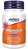 Now Foods Vitamin A 10000IU, 3000mcg, aus Retinylpalmitat und Lebertran, hochdosiert, 100 Kapseln, Laborgeprüft, Glutenfrei, Sojafrei, Ohne Gentechnik