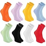 Rainbow Socks - Damen Herren Baumwolle Diabetiker Socken Ohne Gummibund - 8 Paar - Orange Gelb Lila Blau Grün Schwarz Weiß Rot - Größen 36-38