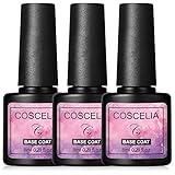 COSCELIA Base Coat 3 Stück*8ML Überlack Unterlack Nagellack Nail Art System für Zuhause