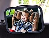 Onco 360° Baby Autospiegel - 100% Bruchsicherer Rücksitzspiegel für eine Sichere Fahrt - Baby Erstausstattung & Auto-Zubehör - Anpassbar - Geeignet für allerlei Kopfstützen