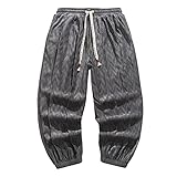 Sporthose Herren Lang Sweatpants Loose Fit Männliche Herbst- und Winter-lose Hosen-beiläufige Normallack-Taschen-breite Bein-Hosen-Art- und Weisedicke Hosen Regenhose Herren Fahrrad Blau