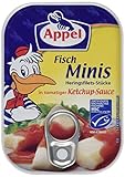 Appel Fisch-Minis - Zarte Heringsfilet-Stücke in mild gewürzter Ketchup-Sauce - MSC Zertifiziert - 12 x 100 g