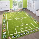 Paco Home Teppich Kinderzimmer Kinderteppich Spielteppich Junge Mädchen Kurzflor Modern Spielfeld Fußball In Grün, Grösse:160x220 cm