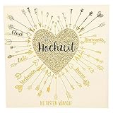 Depesche 8211.044 Glamour Glückwunsch-Karte zur Hochzeit, hochwertige Hochzeitskarte mit glitzernden Elementen, ohne Innentext, inkl. Umschlag, 15,5 x 15,5 cm