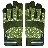 2 Stück Rivanto® Garten Handschuhe gemustert Größe L, Bodenhandschuhe für Garten und Beet, Arbeitshandschuhe mit Klettverschluss, atmungsaktiv