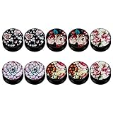 KUBOOZ (5 Paare) Rose Acryl Ohr Plugs Tunnels Messgeräte trage Piercings