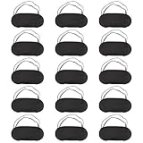 15 Packung Augenmaske Schlaf Augenbinde Weiches Auge Shade Cover mit Nose Pad und verstellbaren Riemen für Reise Schlaf, Schwarz