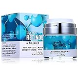 Retinol Creme | Anti-Aging Formel | 5% Retinol Feuchtigkeitscreme |Anti Falten | Nacht-Tagescreme mit Hyaluronsäure | Kollagen, Aloe Vera + Vitamine | Testsieger 2022 P-Beauty | 50ml | Made in Germany