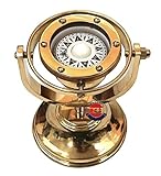 Nautischer Messing Marine Vintage Gimbaled Schiffskompass 12,7 cm Schreibtischständer Navigationsdekoration Geschenk