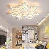 LED Deckenleuchte Dimmbar ,Wohnzimmerlampe mit Fernbedienung Farbwechsel ,Schlafzimmer Deckenlampe moderne Deckenbeleuchtung Deckenbeleuchtung Kronleuchter Lampe,Dimming 10 heads/Ø85cm/33.4in