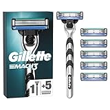 Gillette Mach3 Nassrasierer Herren, Rasierer + 6 Rasierklingen mit 3-fach Klinge, Geschenk Männer