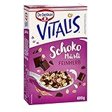 Dr. Oetker Vitalis Schoko Müsli feinherb, Führstücksmüsli mit Zartbitter-Schokolade und knusprigen Mandeln, 6er Pack (6 x 600 g)