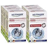 Heitmann Express Waschmaschinen Reiniger: entfernt Kalk, Ablagerungen und Gerüche, Maschinenreiniger, 6x250 g