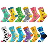 Facefuture Mitte Kalb Bunte Socken Lustige Socken Phantasie Strümpfe Glücklich Baumwolle Sock 12 Paar(1204)