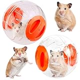 Willoo 2 Stück Joggingball Kleintiere, Hamster Run Ball, Hamsterball Spielzeug, Transparent Hamsterball Plastik für Hamster, Mäuse, Rennmäuse Oder Andere Kleintiere (Orange)