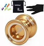 MAGICYOYO N6 Magistrate JoJo Unresponsive für Kinder der Fortgeschrittene Magic Yoyo Metall Jo-jo mit Handschuhbeutel 5 Saiten, Golden