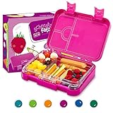 SCHMATZFATZ Junior Brotdose Kinder mit Fächern| BPA Frei Lunchbox Kinder| Bento Box Kinder | Brotbox| Snackbox | Perfekt für Schule, Kindergarten & Unterwegs (Lila)